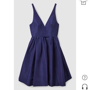 COS Deep Vneck mini dress size 2 blue NWT